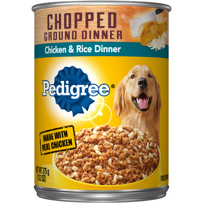 Pedigree Chopped Ground Chicken & Rice Dinner Wet Dog Food 13.2oz Can