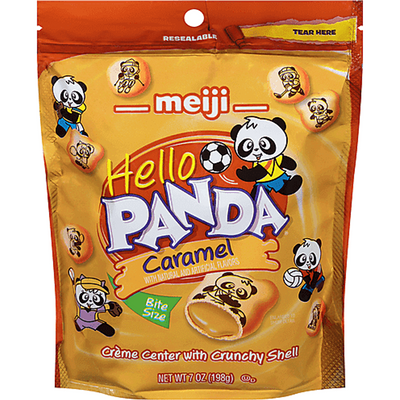 Hello Panda Biscuits, Caramel, Bite Size 7 Oz bag