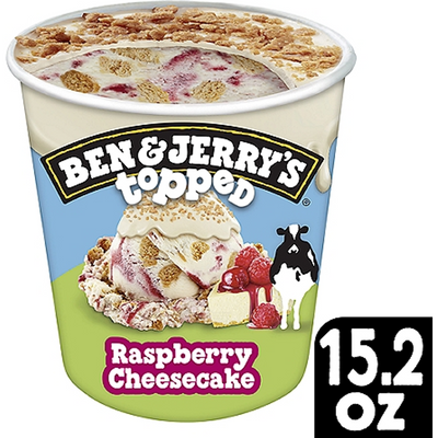Ben & Jerry's Ice Cream, Raspberry Cheesecake, Topped 15.2oz