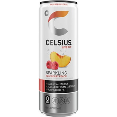 Celsius Inc. Sparkling Raspberry Peach Functional Essential Energy Drink 12oz Can
