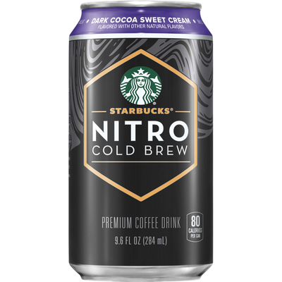 Starbucks Nitro Cold Brew Dark Cocoa Sweet Cream Flavored Premium Coffee Drink 9.6oz Can