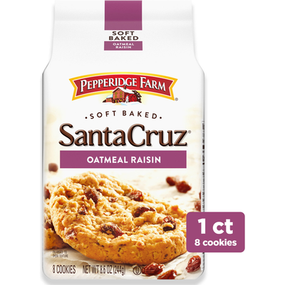 Pepperidge Farm Santa Cruz Cookies Soft Baked - Oatmeal Raisin 8.6 oz Bag