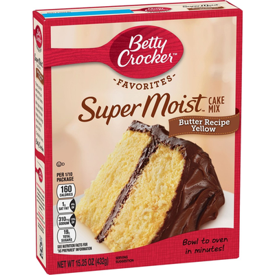 Betty Crocker Butter Recipe Yellow SuperMoist Cake Mix 15.3oz Box