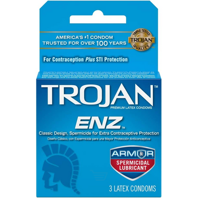 Trojan Enz Spermicidal Lubricated Condoms 3 CT