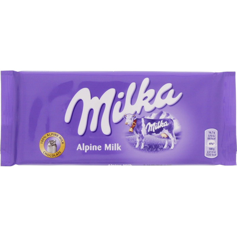 Milka Chocolate With Alpine Milk - 100 Gm