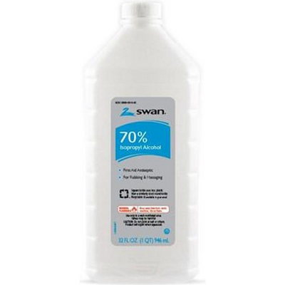 Swan 70% Isopropyl Alcohol 32oz Plastic Bottle