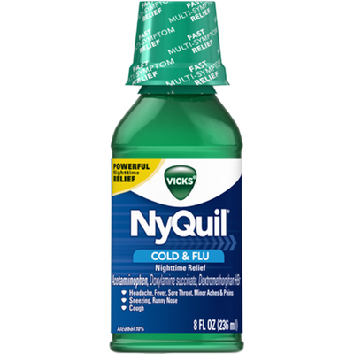 Vicks Nyquil Cold and Flu Relief 8oz Bottle