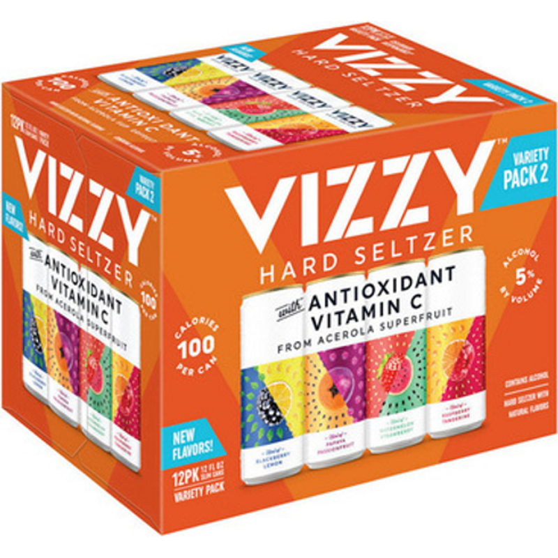 Vizzy Hard Seltzer Variety Pack 2, Gluten Free Hard Seltzer 12x 12oz Cans
