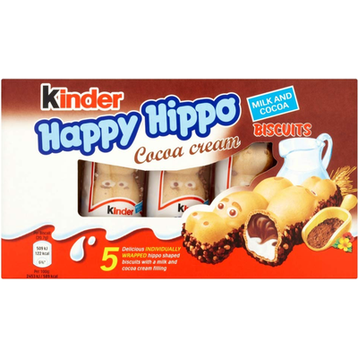 Ferrero Rocher Kinder Happy Hippo Cocoa Cream Biscuits 5x 20.7g Boxes