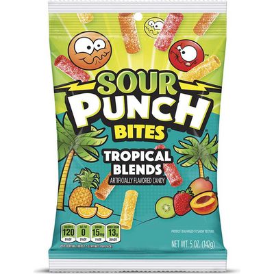 Sour Punch Bites Tropical Blends Soft & Chewy Candy 5oz Count