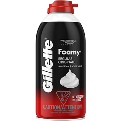 Gillette Shave Foam, Foamy, Regular 11oz