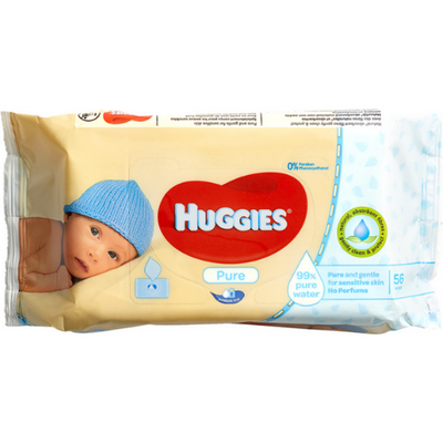 Huggies Pure Baby Wipes 56 Ct