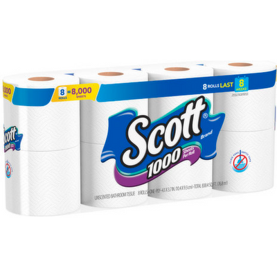 Scott Bath Tissue Roll 1000x 1oz Counts