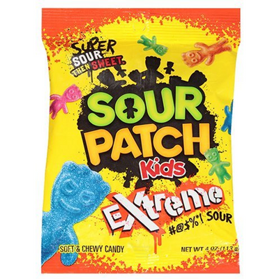 Sour Patch Kids Extreme Chewy Candy 4oz Bag