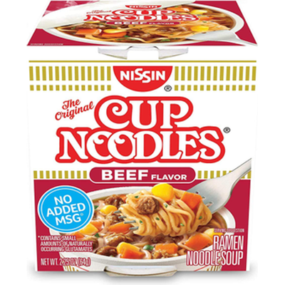 Nissin Cup O Noodles Beef 2.25oz Carton