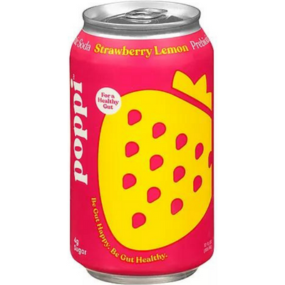 Poppi Strawberry Lemon Prebiotic Soda 12oz Can