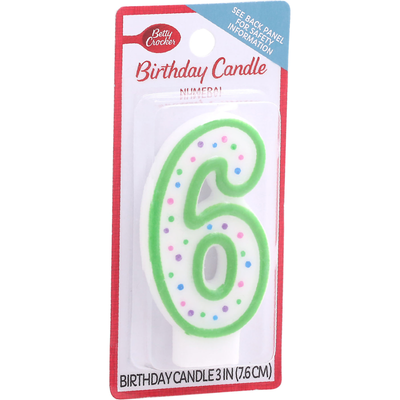 Betty Crocker No.6 Candle 1ct Pack