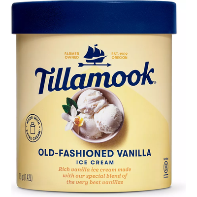Tillamook Old-fashioned Vanilla Ice Cream 48oz Box