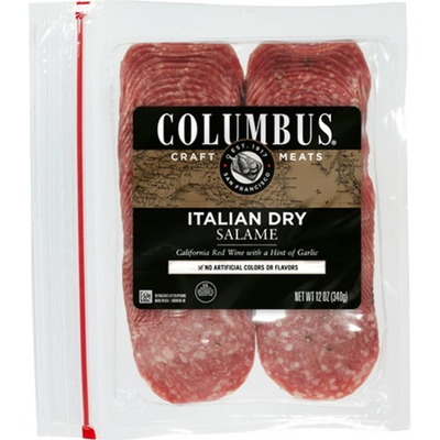Columbus Sliced Italian Dry Salame 12oz Count
