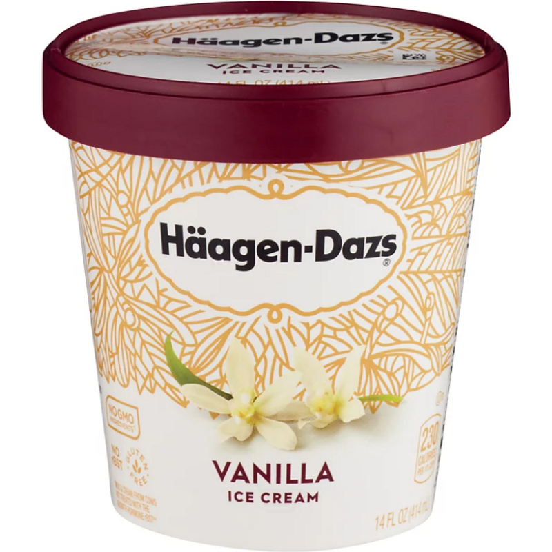 Haagen Dazs Ice Cream Vanilla 14 oz Cup
