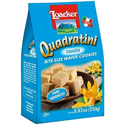 Loacker Quadratini Vanilla Wafer Cookies 8.82oz Pouch