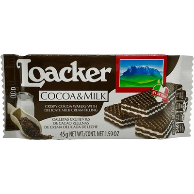 Loacker classic chocolate wafers 45g Count