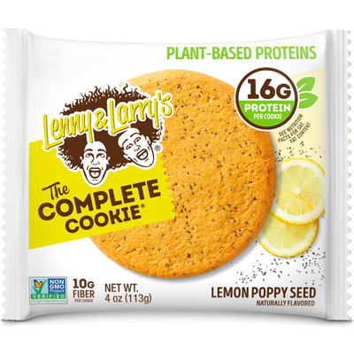 Lenny & Larry's The Complete Cookie Lemon Poppy Seed Protein Cookie 4oz Count