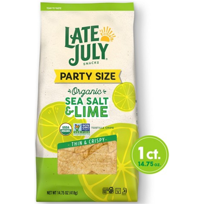Late July Party Snacks Party Size Organic Sea Salt & Lime 14.75 oz