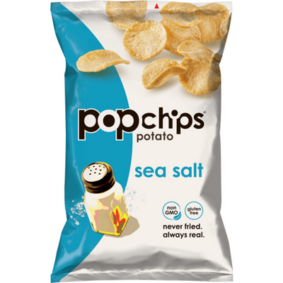 popchips Potato Popped Chip Snack Sea Salt 5 oz Bag