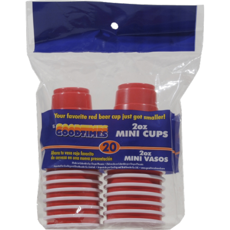 Mini Red Plastic Cups 20ct 2oz