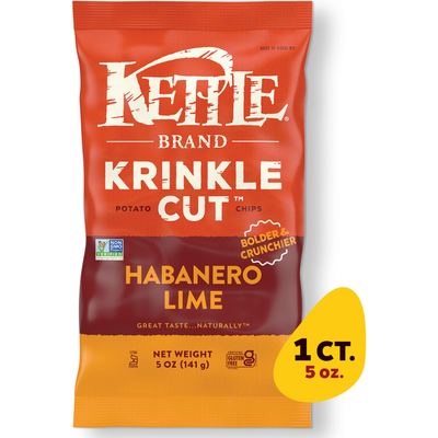 Kettle Brand Krinkle Cut Habanero Lime Potato Chips 5oz Bag