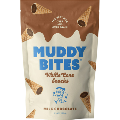 Muddy Bites Waffle Cone Snacks Milk Chocolate 2.33oz Bag