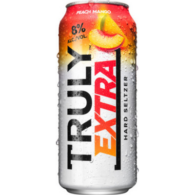 TRULY EXTRA Hard Seltzer Peach Mango 8% ABV, Spiked & Sparkling Water 16oz Can