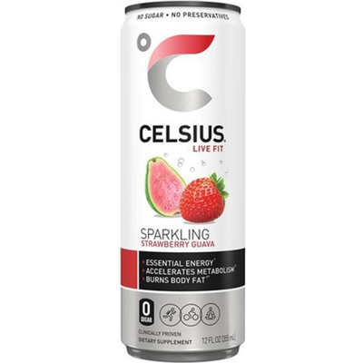 CELSIUS Sparkling Strawberry Guava Energy Drink 12x 12oz Cans