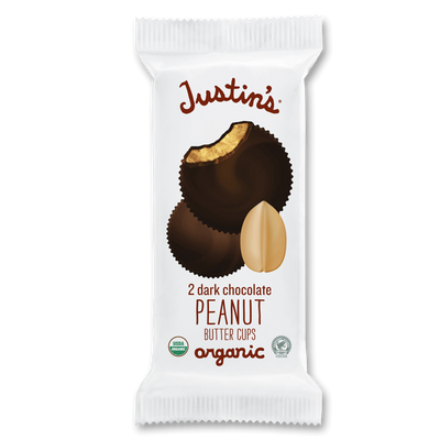 Justin's Dark Chocolate Peanut Butter Cups Organic 1.4oz Pack
