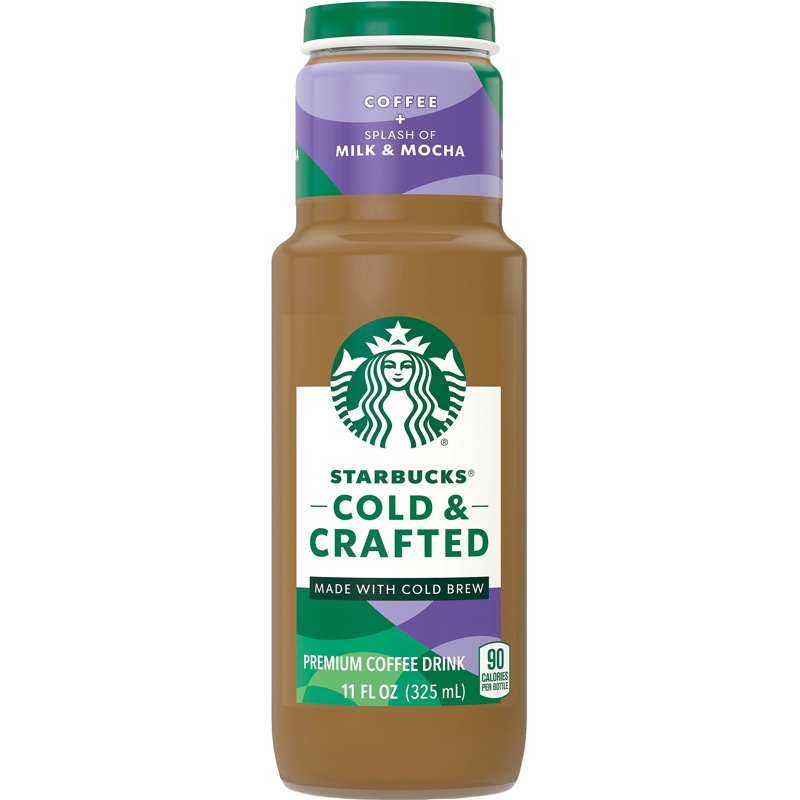 Starbucks Cold & Crafted Coffee + Splash Of Milk & Mocha Premium Coffee Drink 11oz Bottle