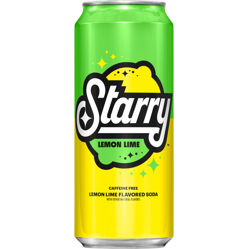 Starry Soda, Lemon Lime Flavored 16 Fl Oz Can