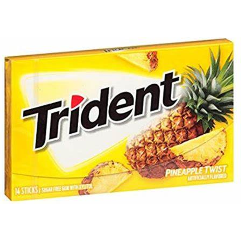 Trident Pineapple Twist Suger Free Gum 14x 2oz Cartons