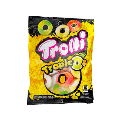 Trolli Tropic O's Gummies Coconut-Pineapple Strawberry-Banana 4.25oz Bag