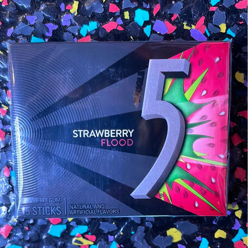 5 Flood Sugarfree Gum Sour Strawberry 40.5g Box