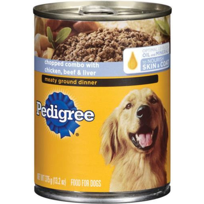 Pedigree Chicken Liver & Beef Chopped Ground Dinner Wet Dog Food 13.2oz Can