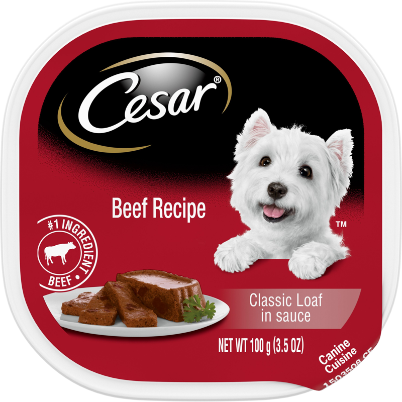 Cesar Beef Recipe Classic Loaf in Sauce Wet Dog Food 3.5oz Can