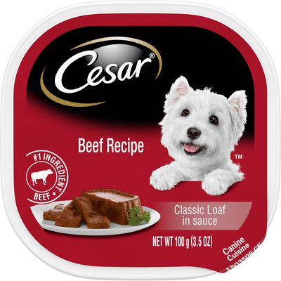 Cesar Beef Recipe Classic Loaf in Sauce Wet Dog Food 3.5oz Can