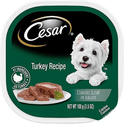 Cesar Turkey Recipe Classic Loaf in Sauce Wet Dog Food 3.5oz Can