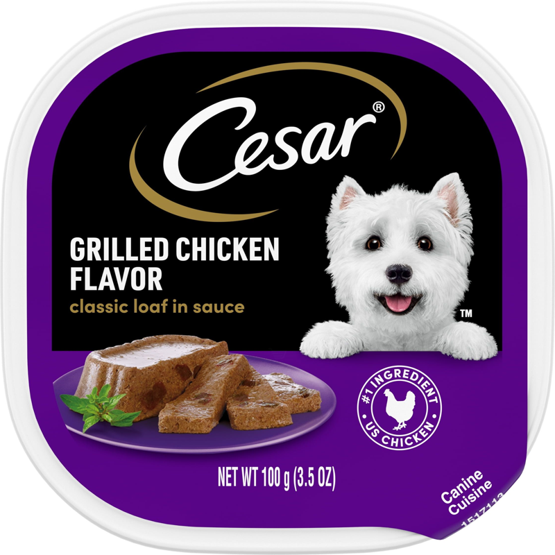 Cesar Canine Cuisine Grilled Chicken in Meaty Juices Dog Food 3.5oz Can