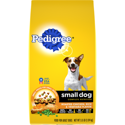 Pedigree Food For Dogs, Completed Nutrition, Roasted Chicken, Rice & Vegetable Flavor, Small Dog, Adult 56oz Bag