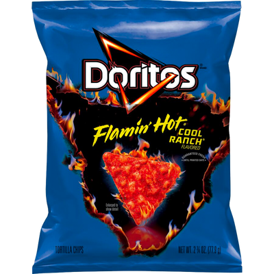 Doritos Tortilla Chips, Flamin' Hot Cool Ranch Flavored 2.75oz Bag