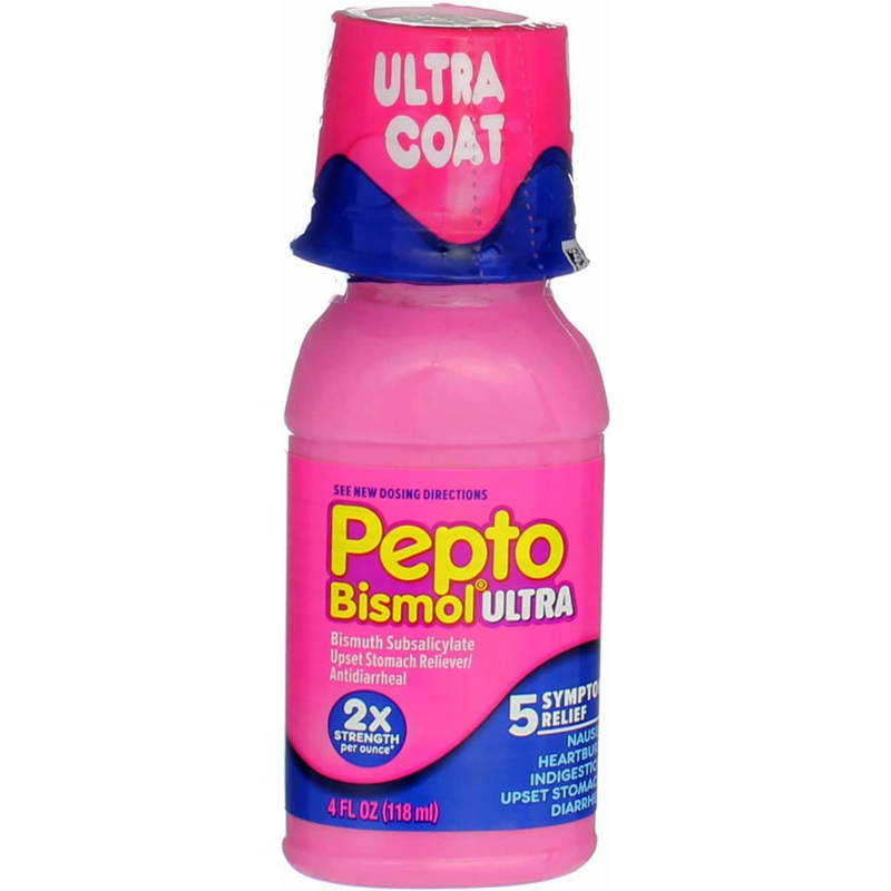 Pepto Bismol Upset Stomach Reliever/Antidiarrheal, Ultra 4 Fl Oz 4oz Bottle