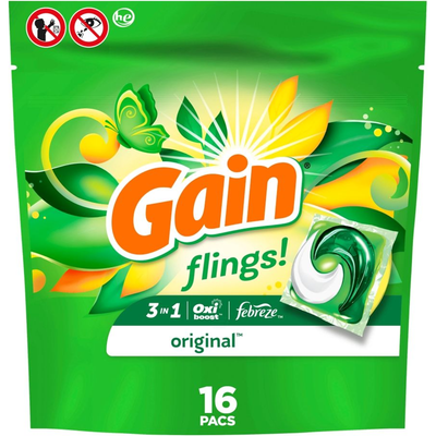 Gain Flings! + Oxi Boost Original Scent 3 in 1 Laundry Detergent 3oz Unit Unit