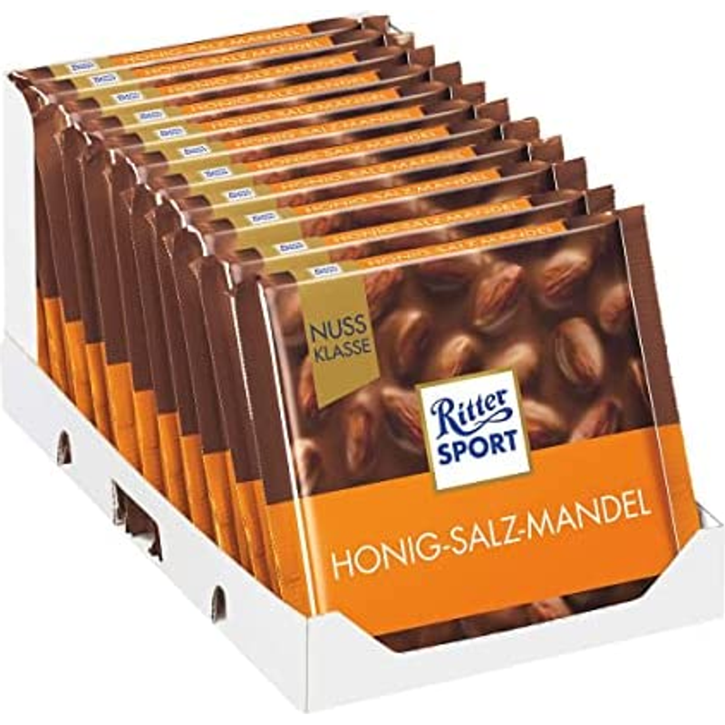 Ritter Sport Chocolate Honey Salt Almonds 100g Count